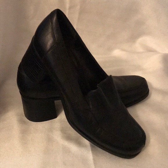 croft & barrow Shoes - Croft & Barrow Black Leather Shoes 2” Heel 7W croft & barrow Shoes - Croft & Barrow Black Leather Shoes 2” Heel 7W